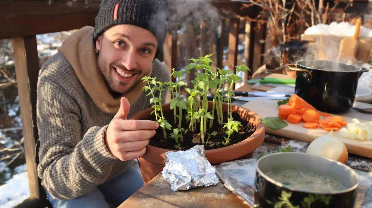 J’ai remplacé les cubes de bouillon par cette plante en pot, à semer précisément en ce moment J’ai remplacé les cubes de bouillon par cette plante en pot, à semer précisément en ce moment