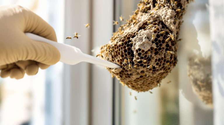 apprenez à identifier un nid de guêpe maçonne près de votre fenêtre et découvrez des méthodes efficaces pour l'enlever en toute sécurité.